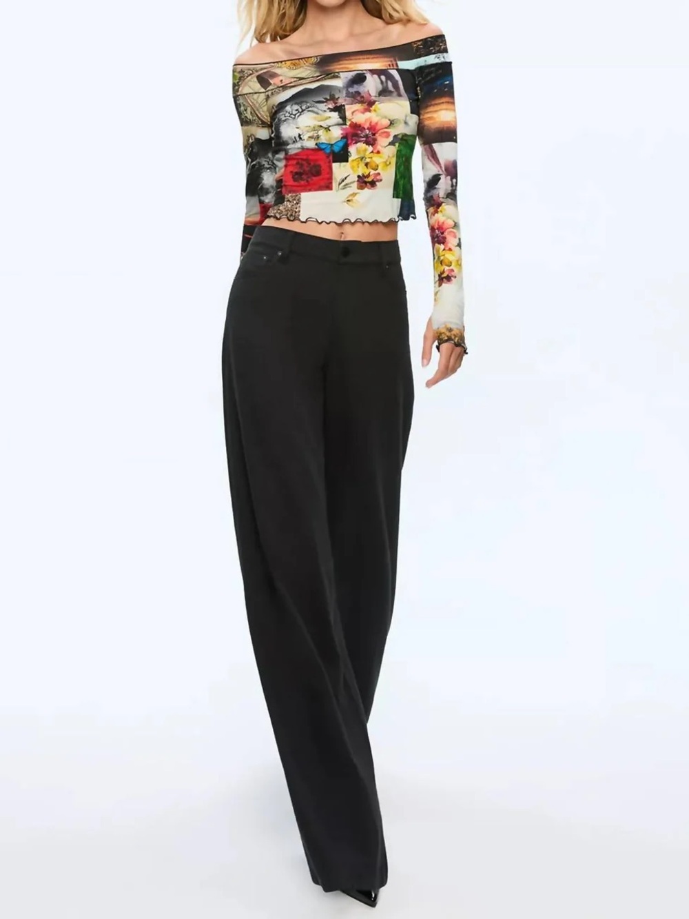 Alice + Olivia - Dorinda Off The Shoulder Top With Thumbholes - Picture 6 of 8